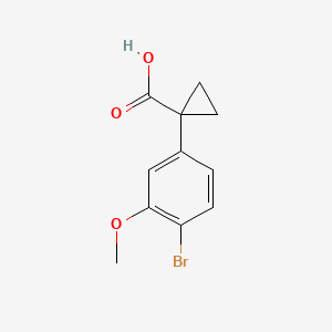 molecular formula C11H11BrO3 B567833 1-(4-Bromo-3-methoxyphenyl)cyclopropane-1-carboxylic acid CAS No. 1373232-79-1