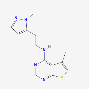 molecular formula C14H17N5S B5678343 5,6-dimethyl-N-[2-(1-methyl-1H-pyrazol-5-yl)ethyl]thieno[2,3-d]pyrimidin-4-amine 
