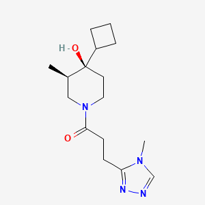 molecular formula C16H26N4O2 B5678354 (3R*,4R*)-4-cyclobutyl-3-methyl-1-[3-(4-methyl-4H-1,2,4-triazol-3-yl)propanoyl]-4-piperidinol 