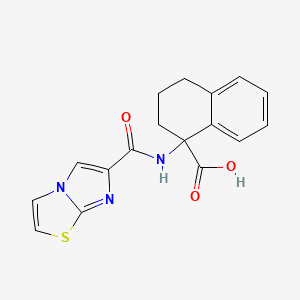 molecular formula C17H15N3O3S B5678389 1-[(imidazo[2,1-b][1,3]thiazol-6-ylcarbonyl)amino]-1,2,3,4-tetrahydro-1-naphthalenecarboxylic acid 