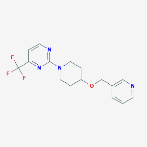 molecular formula C16H17F3N4O B5678423 2-[4-(pyridin-3-ylmethoxy)piperidin-1-yl]-4-(trifluoromethyl)pyrimidine 