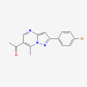 molecular formula C15H12BrN3O B5678430 1-[2-(4-bromophenyl)-7-methylpyrazolo[1,5-a]pyrimidin-6-yl]ethanone 