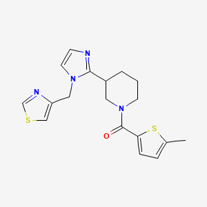 molecular formula C18H20N4OS2 B5678455 1-[(5-methyl-2-thienyl)carbonyl]-3-[1-(1,3-thiazol-4-ylmethyl)-1H-imidazol-2-yl]piperidine 