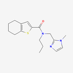molecular formula C17H23N3OS B5678461 N-[(1-methyl-1H-imidazol-2-yl)methyl]-N-propyl-4,5,6,7-tetrahydro-1-benzothiophene-2-carboxamide 