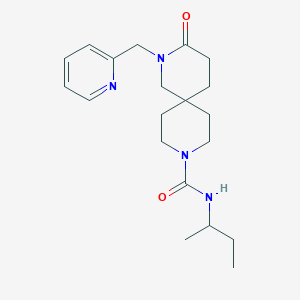 molecular formula C20H30N4O2 B5678465 N-(sec-butyl)-3-oxo-2-(pyridin-2-ylmethyl)-2,9-diazaspiro[5.5]undecane-9-carboxamide 