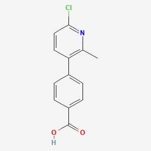 molecular formula C13H10ClNO2 B567848 4-(6-Chloro-2-methylpyridin-3-yl)benzoic acid CAS No. 1345472-36-7