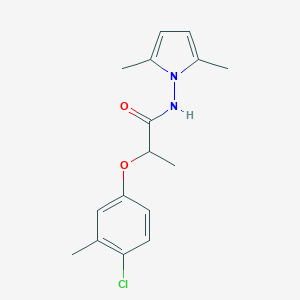 molecular formula C16H19ClN2O2 B056785 2-(4-Chloro-3-methylphenoxy)-N-(2,5-dimethyl-1H-pyrrol-1-yl)propanamide CAS No. 111253-93-1