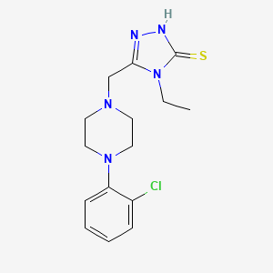 molecular formula C15H20ClN5S B5678522 5-{[4-(2-chlorophenyl)-1-piperazinyl]methyl}-4-ethyl-2,4-dihydro-3H-1,2,4-triazole-3-thione 