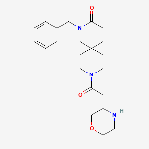 molecular formula C22H31N3O3 B5678534 2-benzyl-9-(3-morpholinylacetyl)-2,9-diazaspiro[5.5]undecan-3-one hydrochloride 