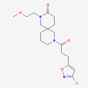 molecular formula C18H26ClN3O4 B5678537 8-[3-(3-chloroisoxazol-5-yl)propanoyl]-2-(2-methoxyethyl)-2,8-diazaspiro[5.5]undecan-3-one 
