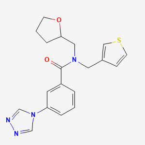 molecular formula C19H20N4O2S B5678551 N-(tetrahydro-2-furanylmethyl)-N-(3-thienylmethyl)-3-(4H-1,2,4-triazol-4-yl)benzamide 