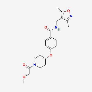molecular formula C21H27N3O5 B5678567 N-[(3,5-dimethylisoxazol-4-yl)methyl]-4-{[1-(methoxyacetyl)piperidin-4-yl]oxy}benzamide 
