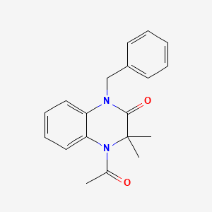 molecular formula C19H20N2O2 B5678574 4-acetyl-1-benzyl-3,3-dimethyl-3,4-dihydro-2(1H)-quinoxalinone 