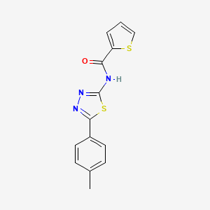 molecular formula C14H11N3OS2 B5678618 N-[5-(4-methylphenyl)-1,3,4-thiadiazol-2-yl]-2-thiophenecarboxamide 
