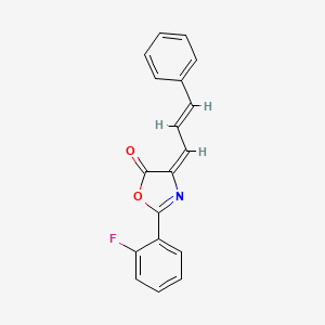 2-(2-fluorophenyl)-4-(3-phenyl-2-propen-1-ylidene)-1,3-oxazol-5(4H)-one