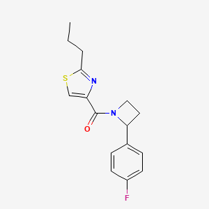 4-{[2-(4-fluorophenyl)-1-azetidinyl]carbonyl}-2-propyl-1,3-thiazole