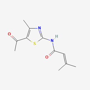 N-(5-acetyl-4-methyl-1,3-thiazol-2-yl)-3-methyl-2-butenamide