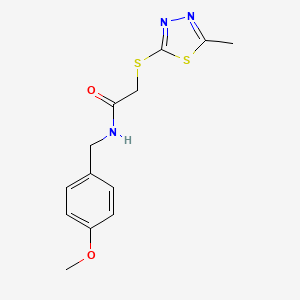 molecular formula C13H15N3O2S2 B5678706 N-(4-methoxybenzyl)-2-[(5-methyl-1,3,4-thiadiazol-2-yl)thio]acetamide 