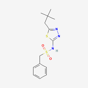 molecular formula C14H19N3O2S2 B5678734 N-[5-(2,2-dimethylpropyl)-1,3,4-thiadiazol-2-yl]-1-phenylmethanesulfonamide 
