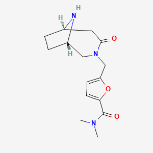 N,N-dimethyl-5-{[rel-(1S,6R)-4-oxo-3,9-diazabicyclo[4.2.1]non-3-yl]methyl}-2-furamide hydrochloride