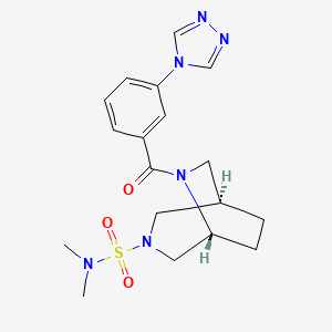 molecular formula C18H24N6O3S B5678757 (1R*,5R*)-N,N-dimethyl-6-[3-(4H-1,2,4-triazol-4-yl)benzoyl]-3,6-diazabicyclo[3.2.2]nonane-3-sulfonamide 