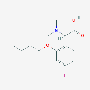 molecular formula C14H20FNO3 B5678775 (2-butoxy-4-fluorophenyl)(dimethylamino)acetic acid 