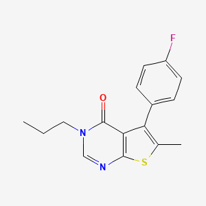 molecular formula C16H15FN2OS B5678796 5-(4-fluorophenyl)-6-methyl-3-propylthieno[2,3-d]pyrimidin-4(3H)-one 