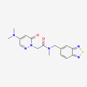 molecular formula C16H18N6O2S B5678803 N-(2,1,3-benzothiadiazol-5-ylmethyl)-2-[4-(dimethylamino)-6-oxopyridazin-1(6H)-yl]-N-methylacetamide 