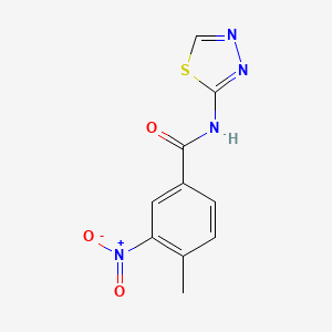 molecular formula C10H8N4O3S B5678817 4-methyl-3-nitro-N-1,3,4-thiadiazol-2-ylbenzamide 