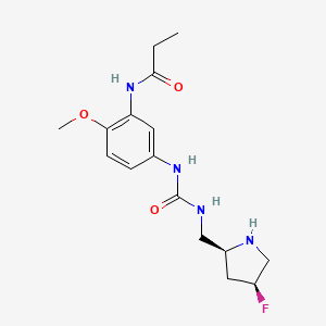 molecular formula C16H23FN4O3 B5678832 N-(5-{[({[(2S,4S)-4-fluoropyrrolidin-2-yl]methyl}amino)carbonyl]amino}-2-methoxyphenyl)propanamide 