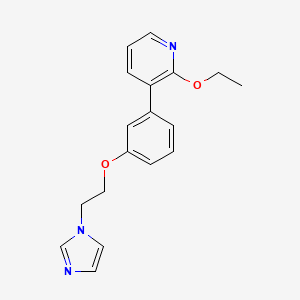 molecular formula C18H19N3O2 B5678856 2-ethoxy-3-{3-[2-(1H-imidazol-1-yl)ethoxy]phenyl}pyridine 