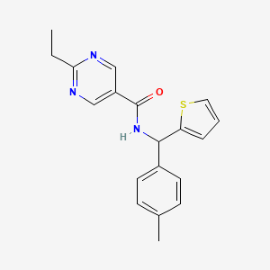 molecular formula C19H19N3OS B5678881 2-ethyl-N-[(4-methylphenyl)(2-thienyl)methyl]-5-pyrimidinecarboxamide 