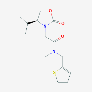 molecular formula C14H20N2O3S B5678909 2-[(4S)-4-isopropyl-2-oxo-1,3-oxazolidin-3-yl]-N-methyl-N-(2-thienylmethyl)acetamide 