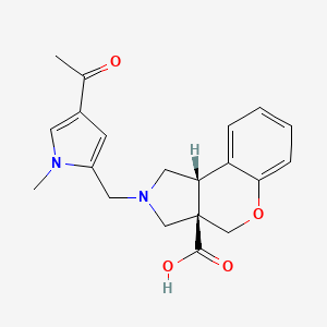 (3aR*,9bR*)-2-[(4-acetyl-1-methyl-1H-pyrrol-2-yl)methyl]-1,2,3,9b-tetrahydrochromeno[3,4-c]pyrrole-3a(4H)-carboxylic acid