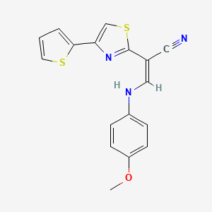 3-[(4-methoxyphenyl)amino]-2-[4-(2-thienyl)-1,3-thiazol-2-yl]acrylonitrile