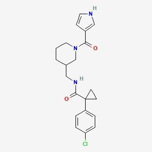 molecular formula C21H24ClN3O2 B5678927 1-(4-chlorophenyl)-N-{[1-(1H-pyrrol-3-ylcarbonyl)piperidin-3-yl]methyl}cyclopropanecarboxamide 