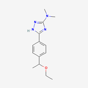 molecular formula C14H20N4O B5678950 3-[4-(1-ethoxyethyl)phenyl]-N,N-dimethyl-1H-1,2,4-triazol-5-amine 