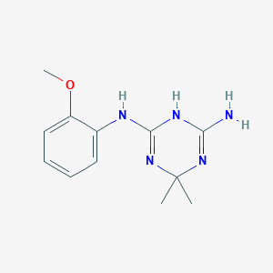 molecular formula C12H17N5O B5678957 N~2~-(2-methoxyphenyl)-6,6-dimethyl-1,6-dihydro-1,3,5-triazine-2,4-diamine 