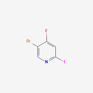 molecular formula C5H2BrFIN B567896 5-溴-4-氟-2-碘吡啶 CAS No. 1260669-95-1
