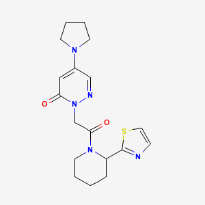molecular formula C18H23N5O2S B5678979 2-{2-oxo-2-[2-(1,3-thiazol-2-yl)piperidin-1-yl]ethyl}-5-pyrrolidin-1-ylpyridazin-3(2H)-one 