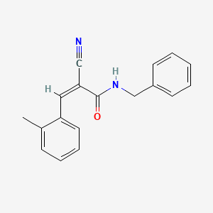 molecular formula C18H16N2O B5678984 N-benzyl-2-cyano-3-(2-methylphenyl)acrylamide 