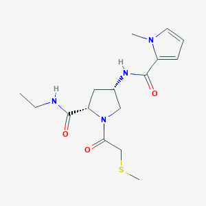molecular formula C16H24N4O3S B5678987 (4S)-N-ethyl-4-{[(1-methyl-1H-pyrrol-2-yl)carbonyl]amino}-1-[(methylthio)acetyl]-L-prolinamide 