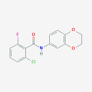 molecular formula C15H11ClFNO3 B5679006 2-chloro-N-(2,3-dihydro-1,4-benzodioxin-6-yl)-6-fluorobenzamide 