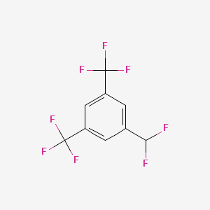 molecular formula C9H4F8 B567901 1-(Difluoromethyl)-3,5-bis(trifluoromethyl)benzene CAS No. 1214388-66-5