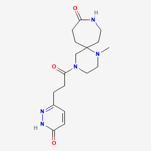 molecular formula C17H25N5O3 B5679016 1-methyl-4-[3-(6-oxo-1,6-dihydro-3-pyridazinyl)propanoyl]-1,4,9-triazaspiro[5.6]dodecan-10-one 