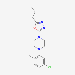 molecular formula C16H21ClN4O B5679045 1-(5-chloro-2-methylphenyl)-4-(5-propyl-1,3,4-oxadiazol-2-yl)piperazine 