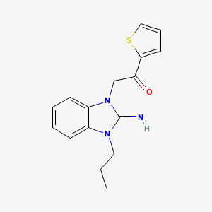 molecular formula C16H17N3OS B5679048 2-(2-imino-3-propyl-2,3-dihydro-1H-benzimidazol-1-yl)-1-(2-thienyl)ethanone 