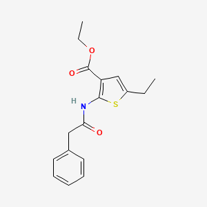 molecular formula C17H19NO3S B5679053 ethyl 5-ethyl-2-[(phenylacetyl)amino]-3-thiophenecarboxylate 