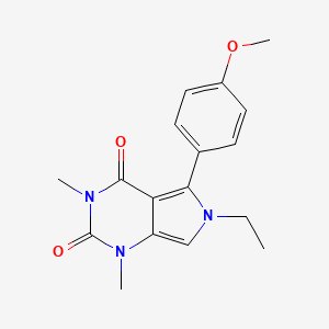 molecular formula C17H19N3O3 B5679066 6-ethyl-5-(4-methoxyphenyl)-1,3-dimethyl-1H-pyrrolo[3,4-d]pyrimidine-2,4(3H,6H)-dione 