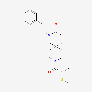 molecular formula C21H30N2O2S B5679069 9-[2-(methylthio)propanoyl]-2-(2-phenylethyl)-2,9-diazaspiro[5.5]undecan-3-one 